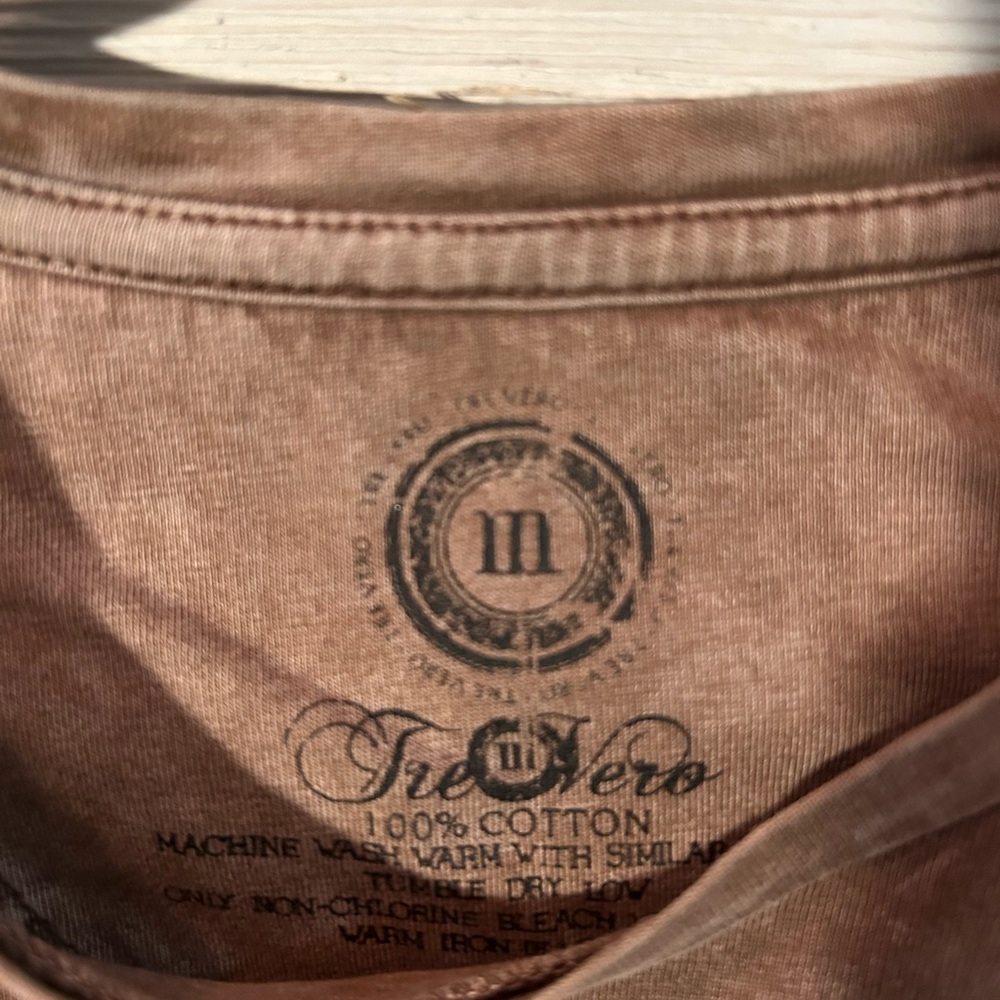 TreVero Brown Cotton Shirt. Medium. Long sleeve.